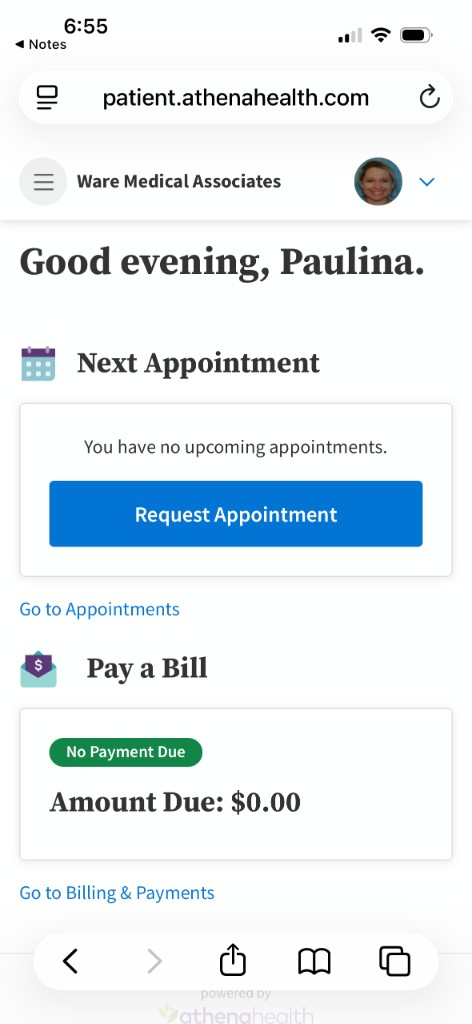 Current athenahealth patient portal